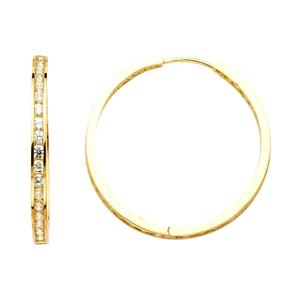 CZ Natalia Hoop Earrings (25mm)