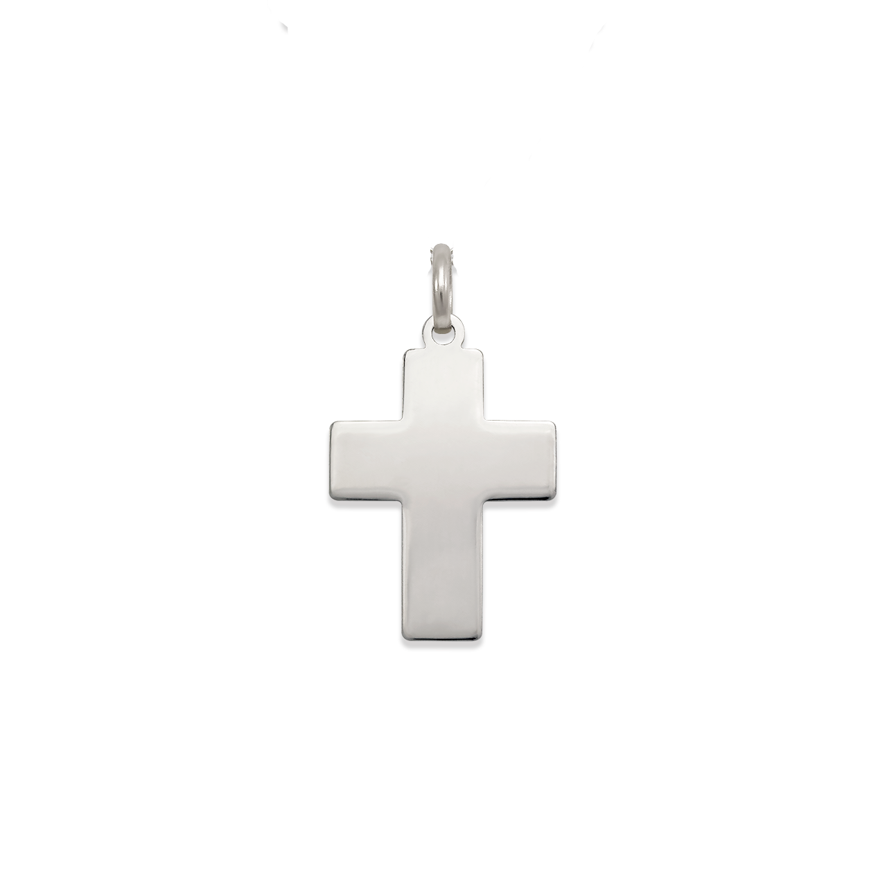 White Gold Polished Cross Pendant