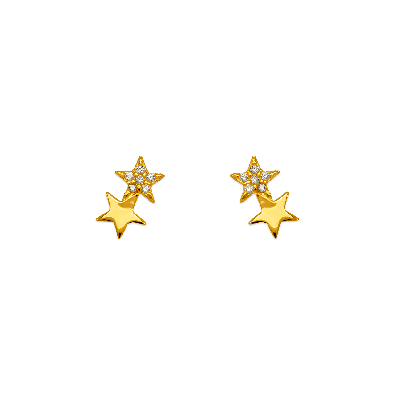 Double Star Stud Earrings
