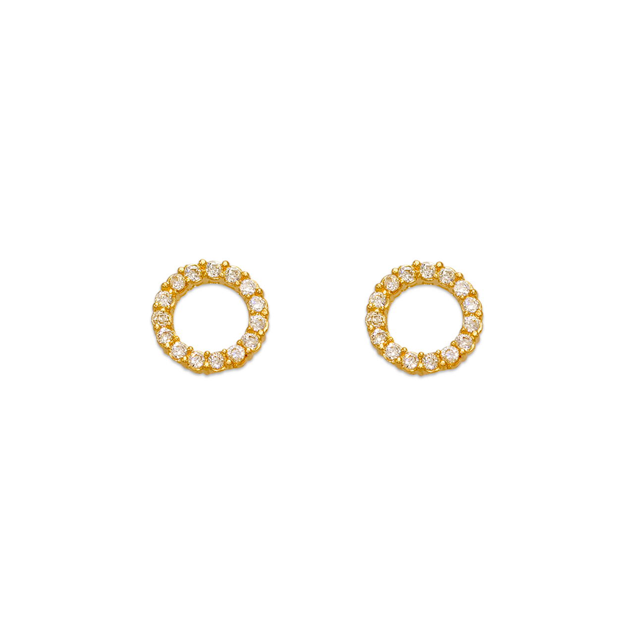 CZ Circle Stud Earrings