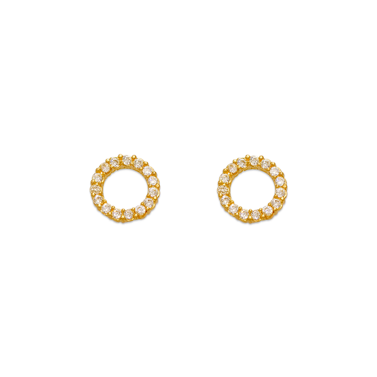 CZ Circle Stud Earrings