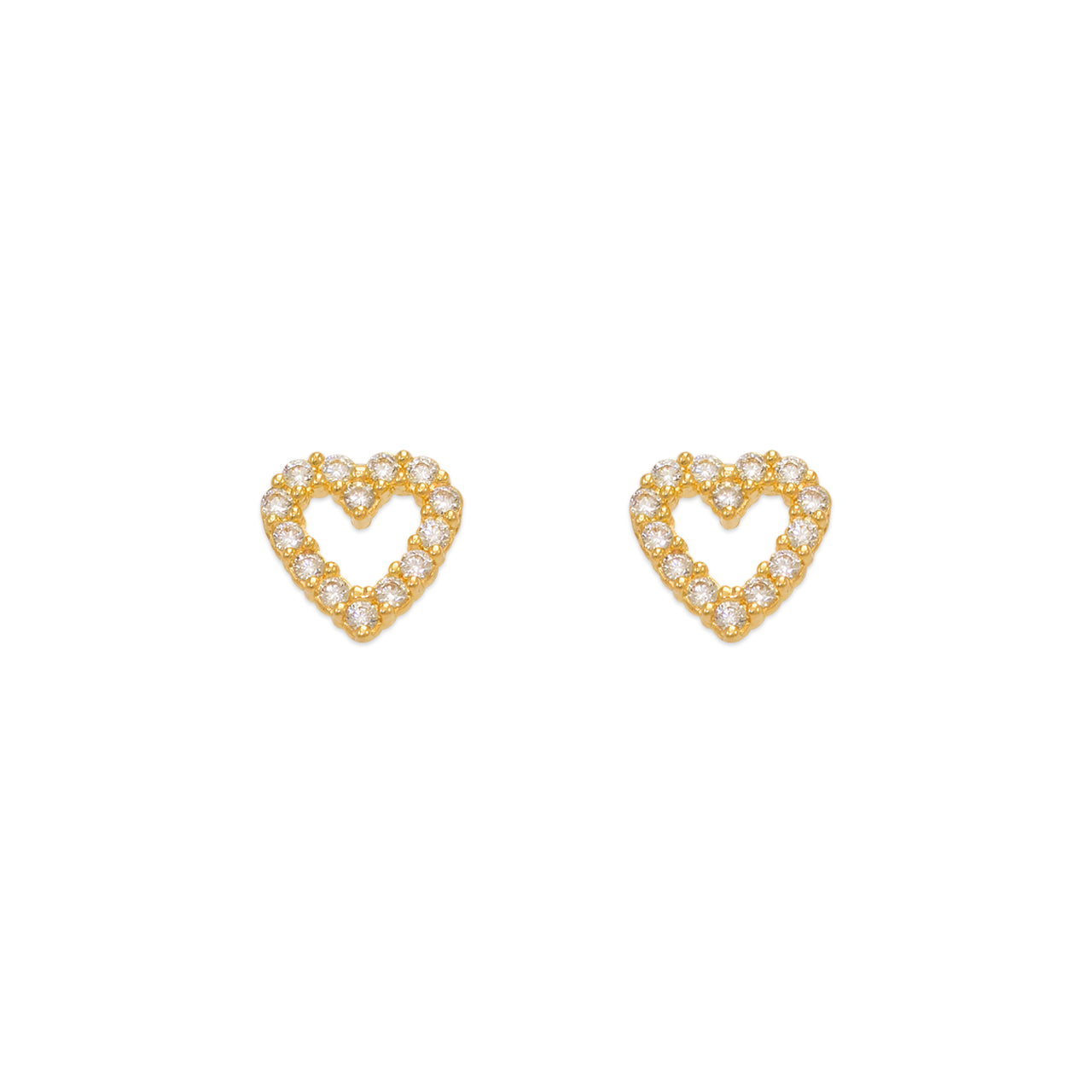 Heart CZ Stud Earrings
