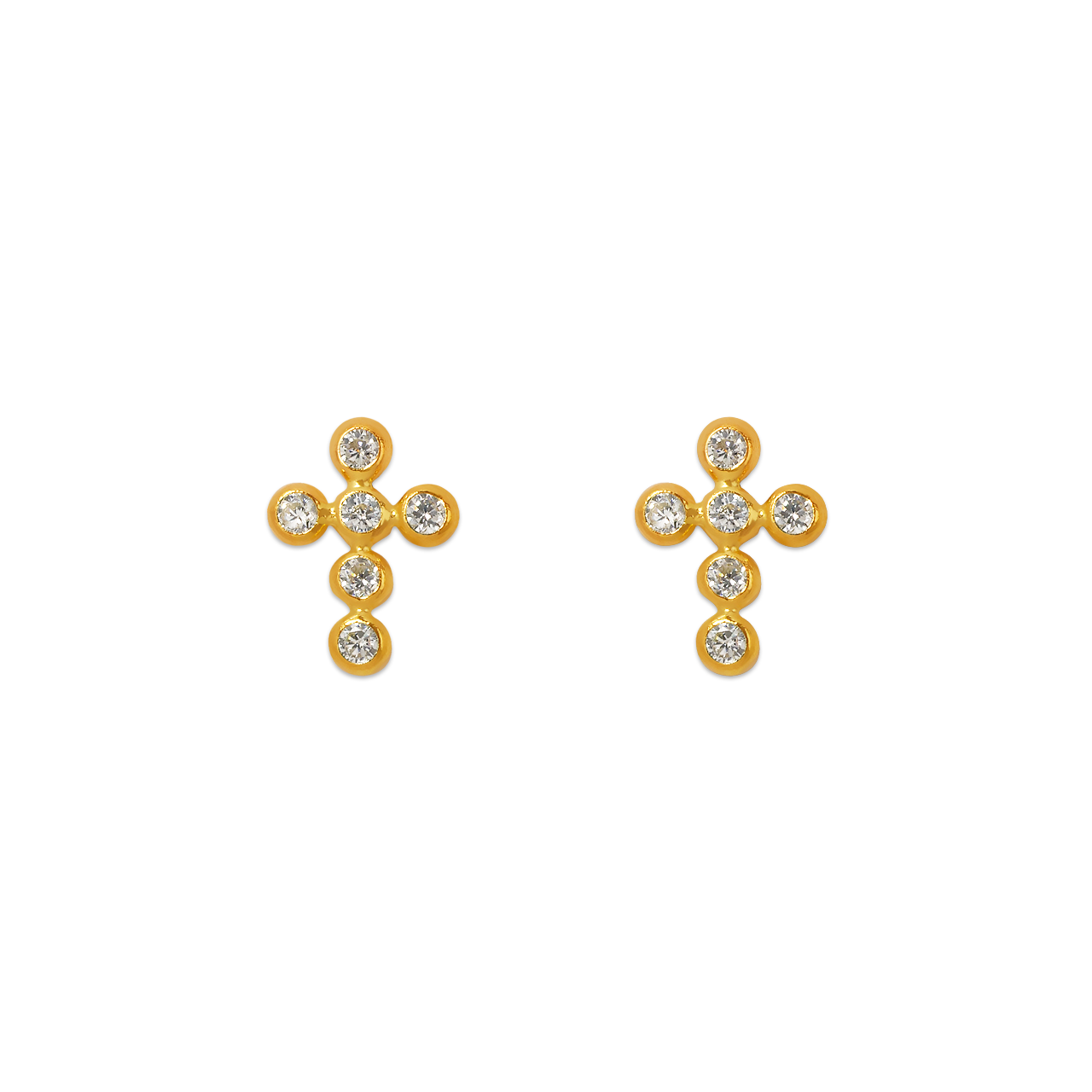CZ Cross Stud Earrings