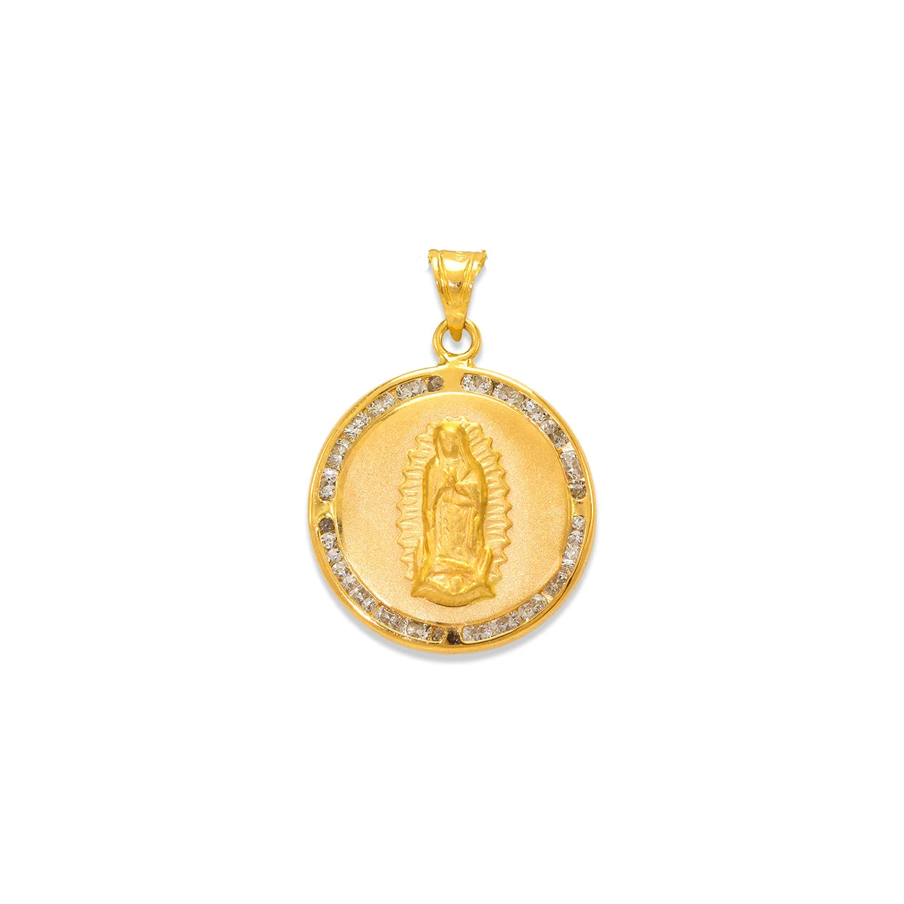 CZ Round Virgencita Pendant
