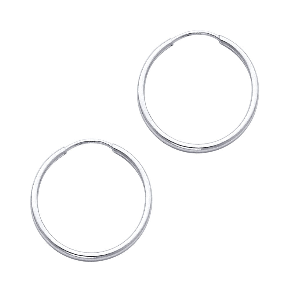 White Gold Endless Hoop Earrings (20mm)