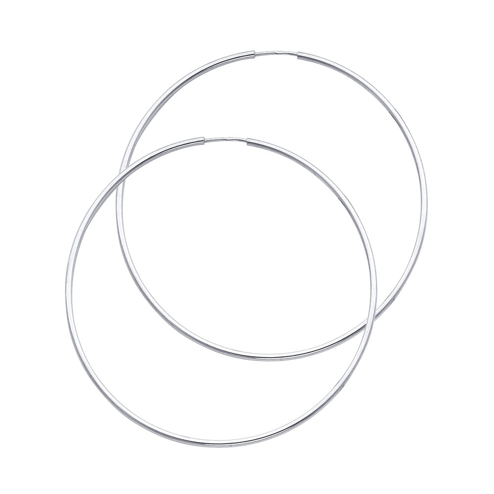 White Gold Endless Hoop Earrings (45mm)