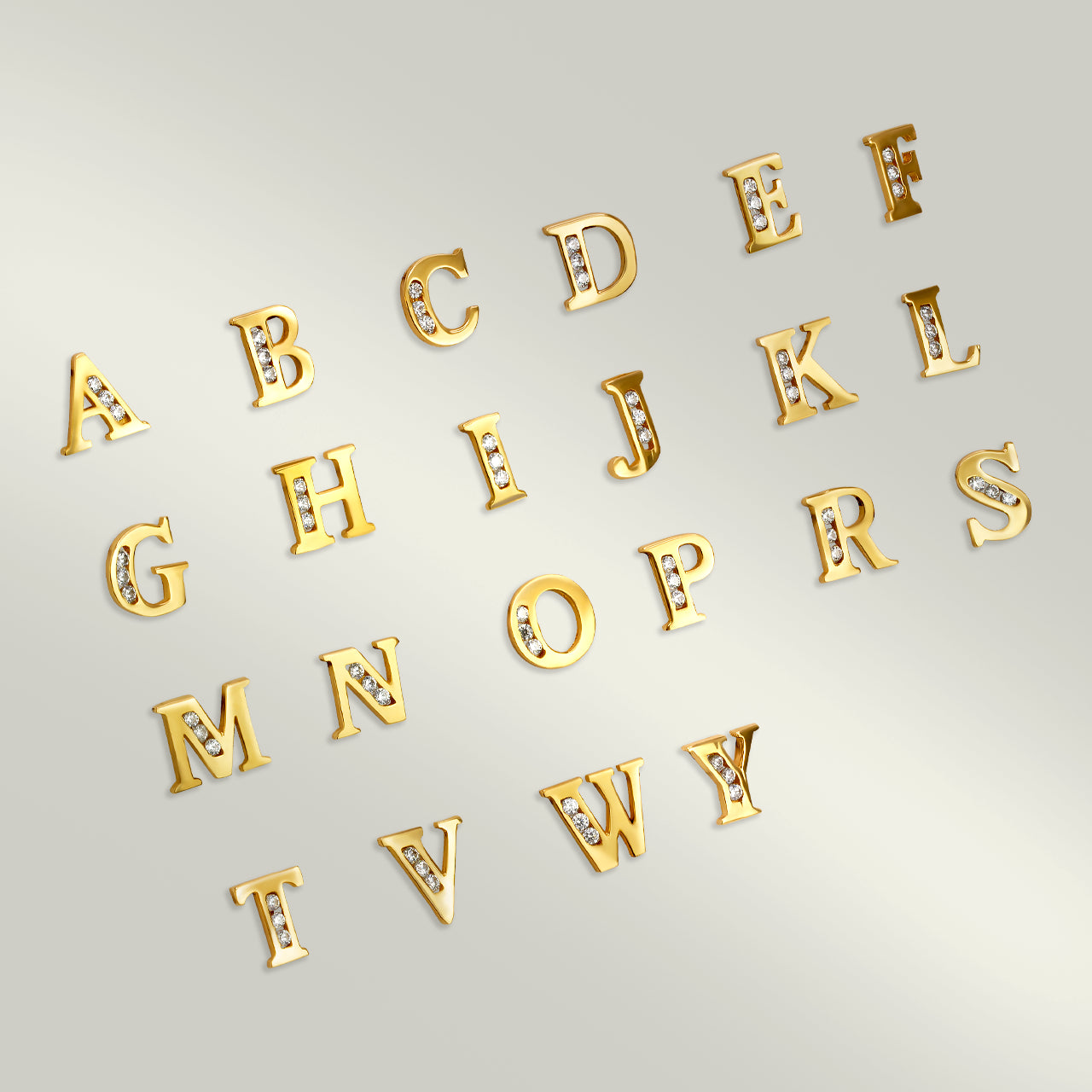 CZ Initial Stud Earrings