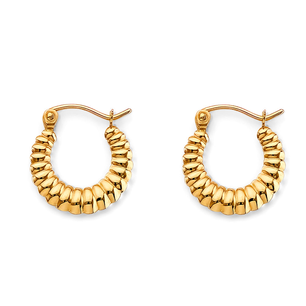 Hollow Ribbed Hoop Earrings