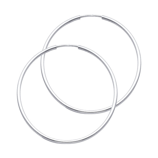 White Gold Endless Hoop Earrings (35mm)