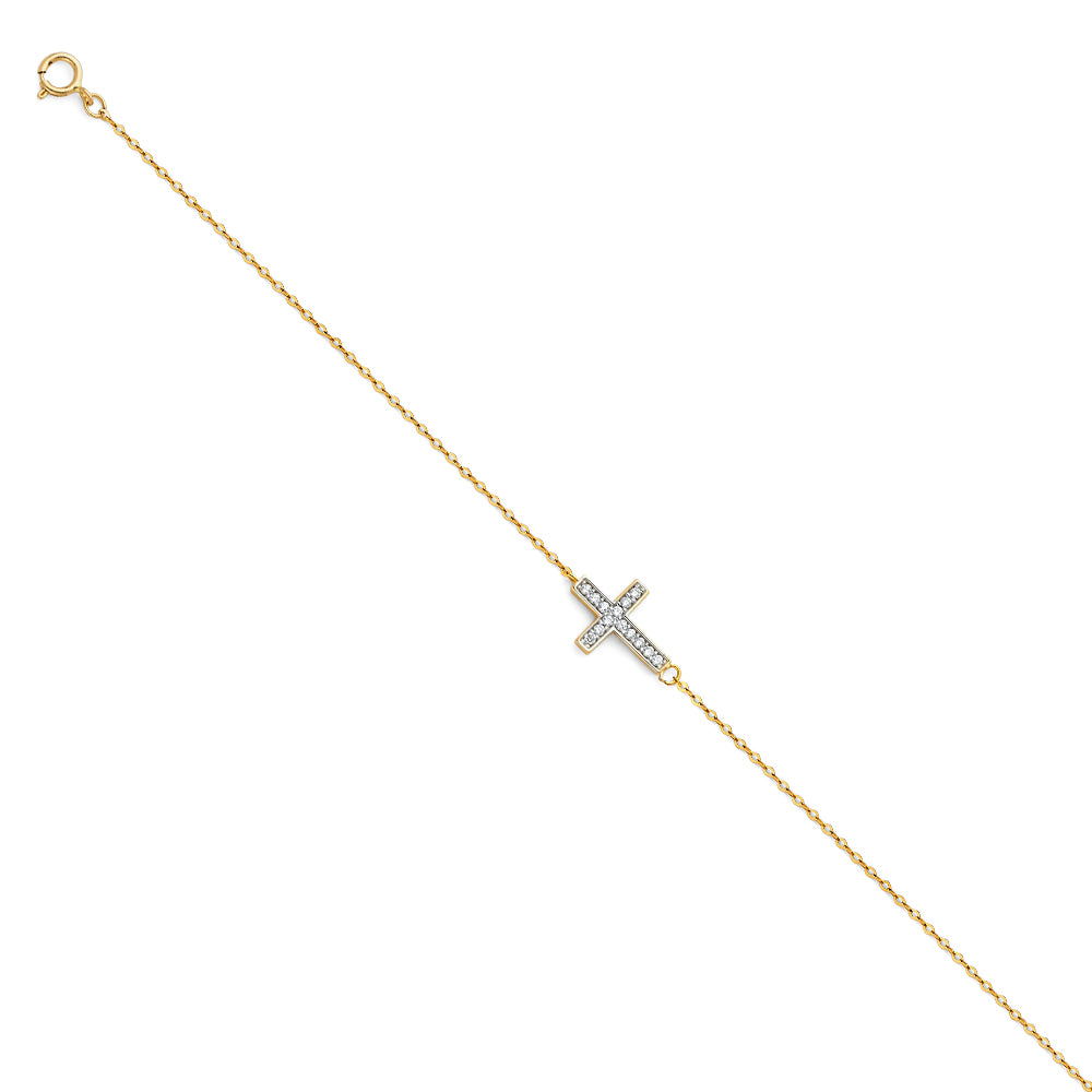 CZ Cross Bracelet