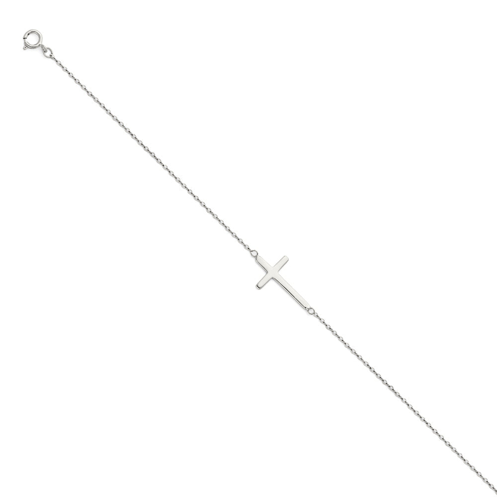 White Gold Cross Bracelet