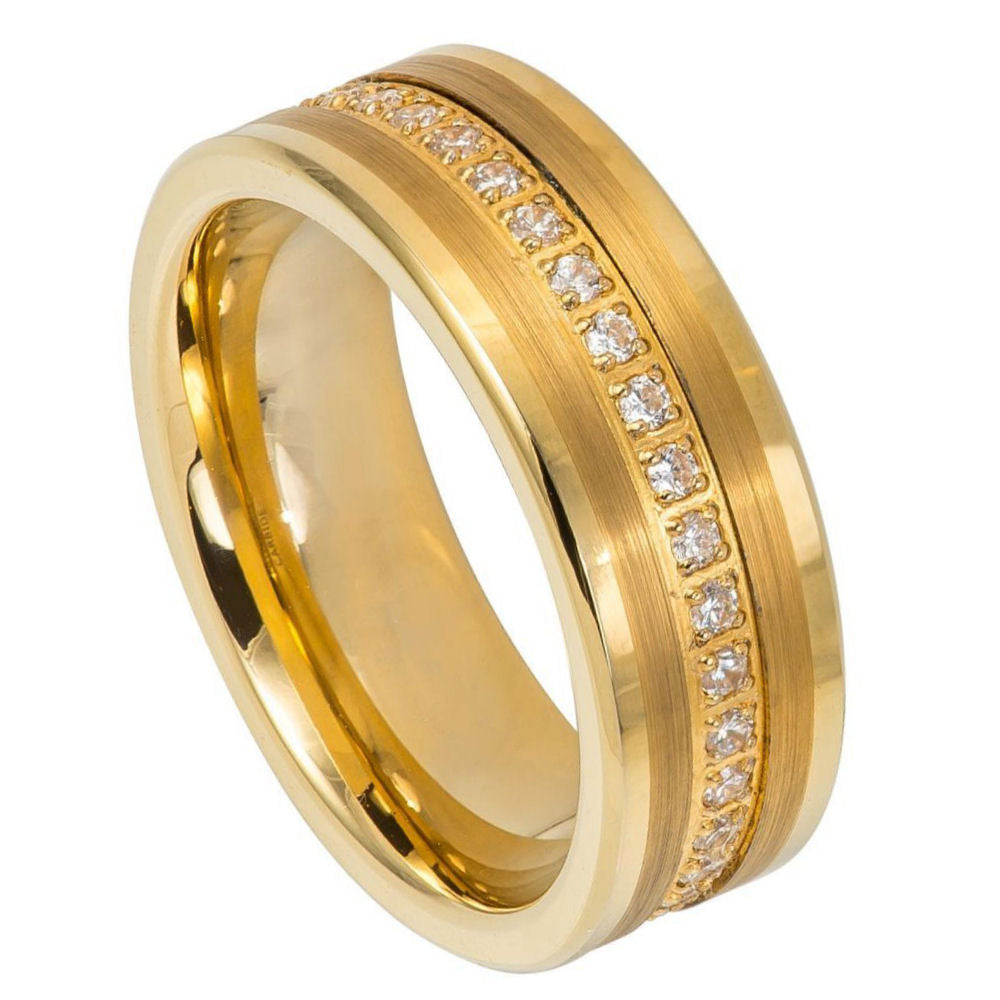 Brushed Gold Tungsten 8MM
