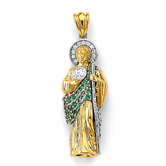 CZ San Judas Tadeo 3D Pendant