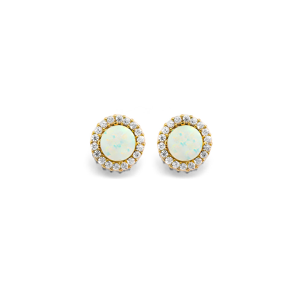 Round Opal Earrings