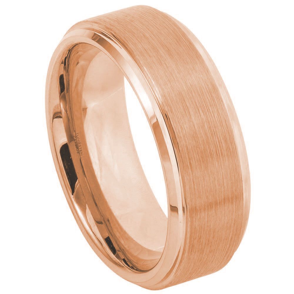 Brushed Rose Gold Tungsten Ring