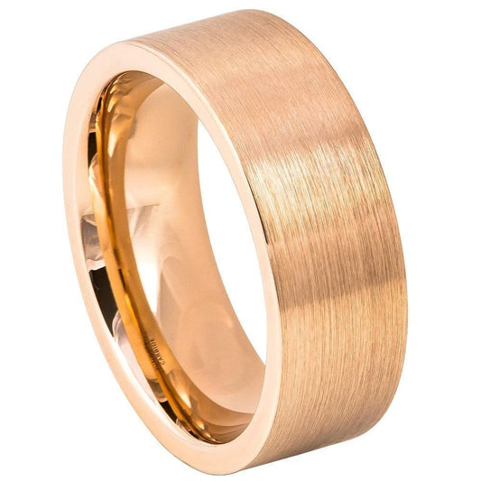 Brushed Rose Gold Tungsten Ring