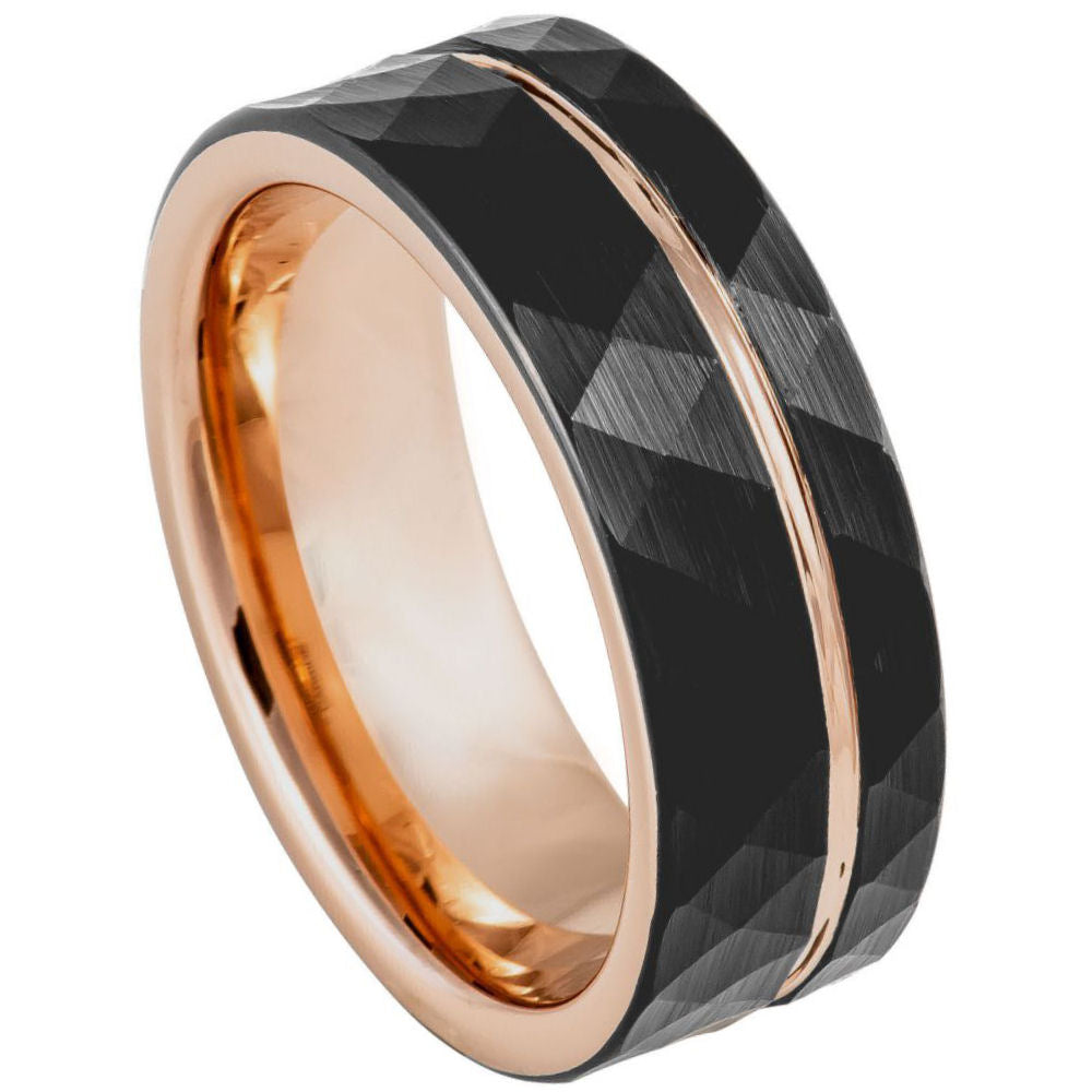 Black & Rose Gold Tungsten Ring