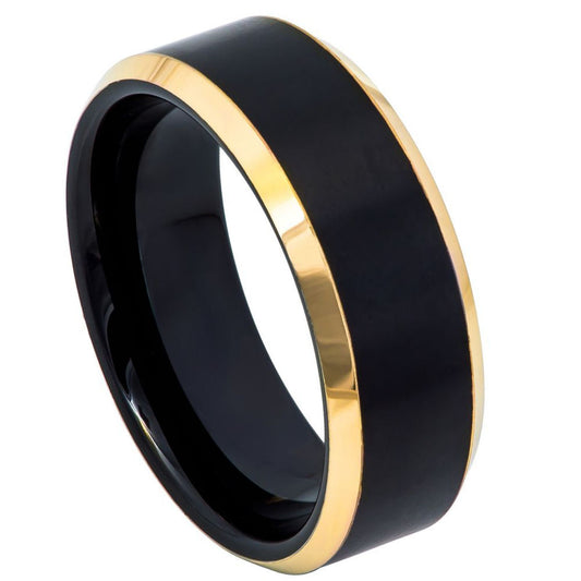 Black & Gold Tungsten Ring