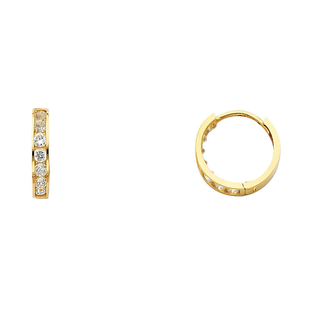 CZ Huggies Earrings (13mm)