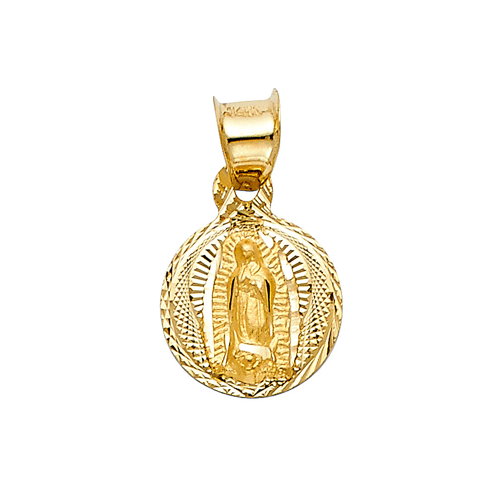 Mini Round Virgen De Guadalupe Pendant