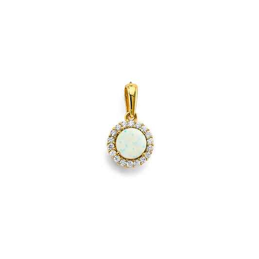 Mini Round Opal Pendant