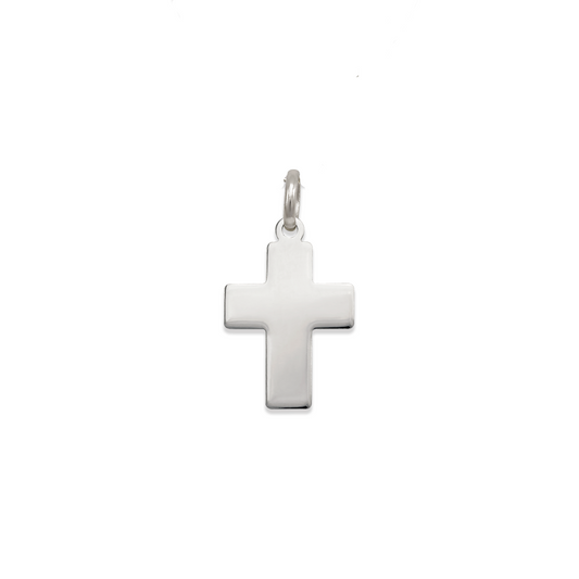 White Gold Polished Cross Pendant