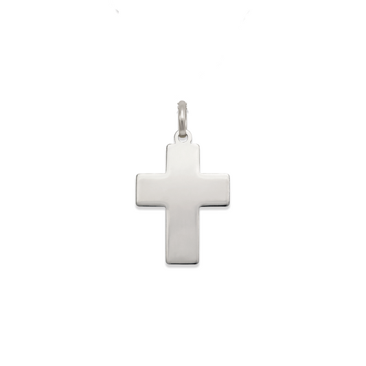 White Gold Polished Cross Pendant