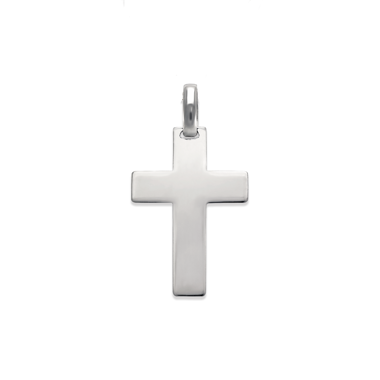 White Gold Polished Cross Pendant