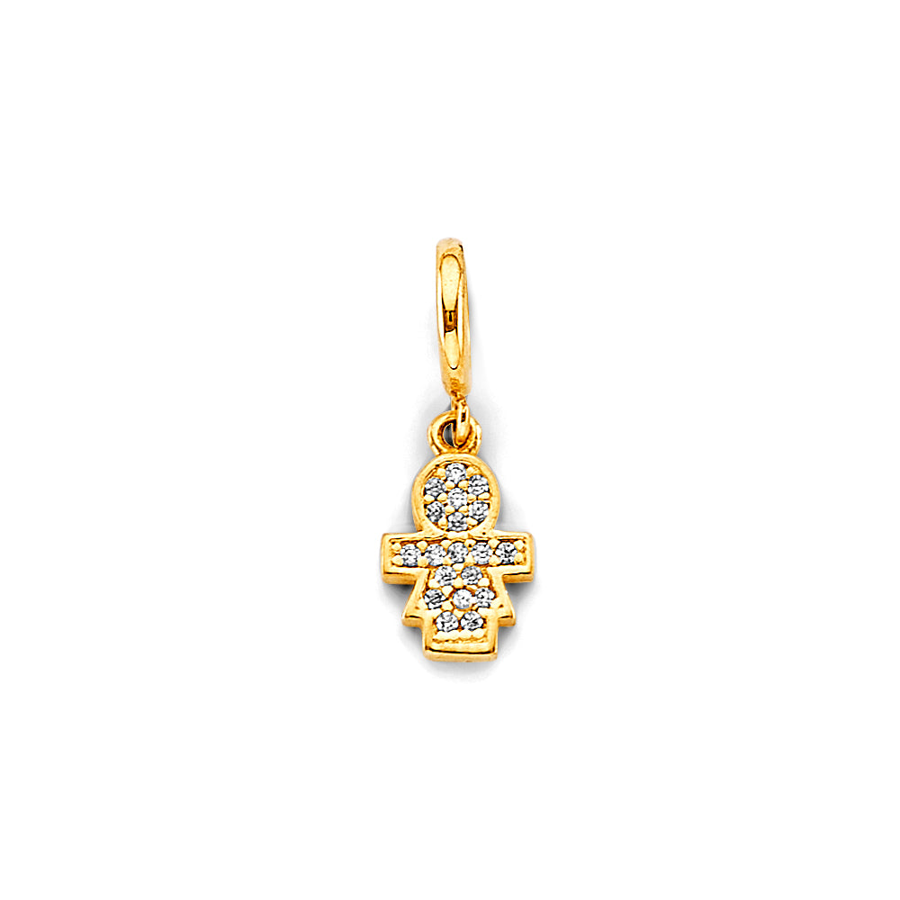 Girl CZ Charm