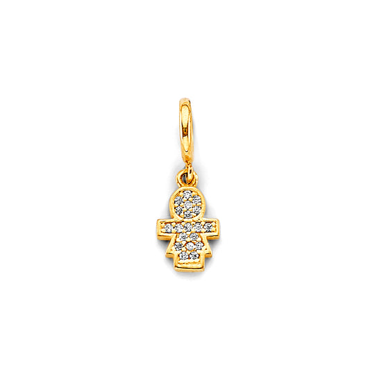 Girl CZ Charm