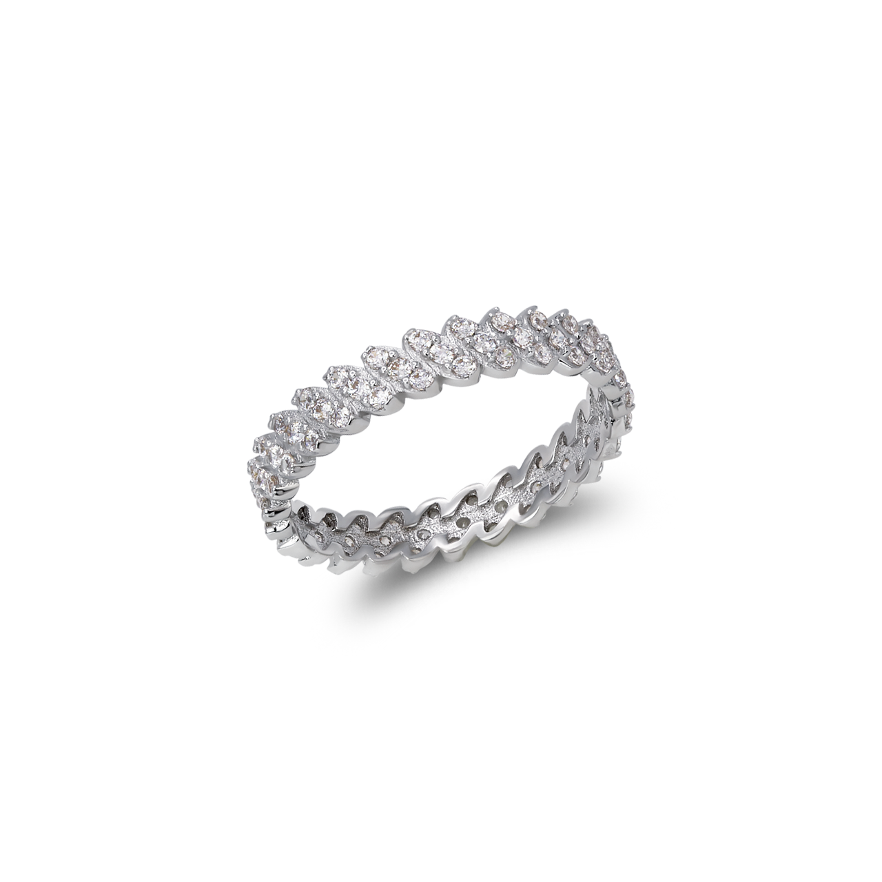 Lacy CZ Ring White Gold