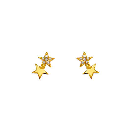 Double Star Stud Earrings