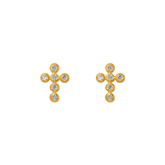 CZ Cross Stud Earrings