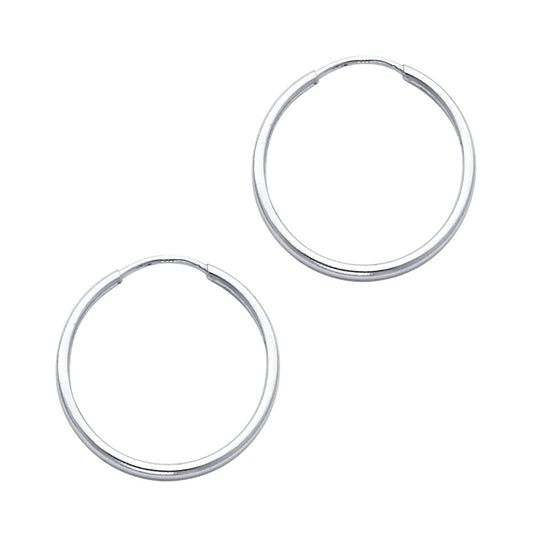 White Gold Endless Hoop Earrings (20mm)