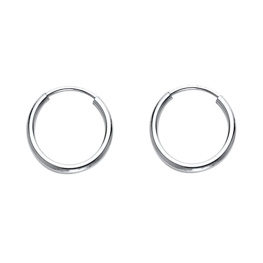 White Gold Endless Hoop Earrings (12mm)