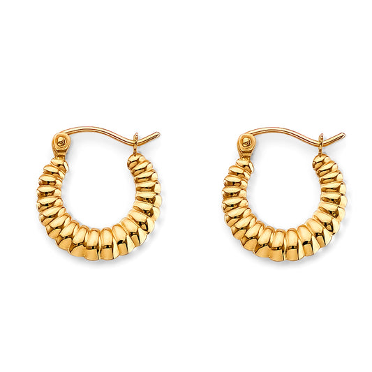 Hollow Ribbed Hoop Earrings