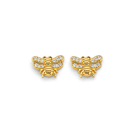 Mini Sparkle Bee Earrings