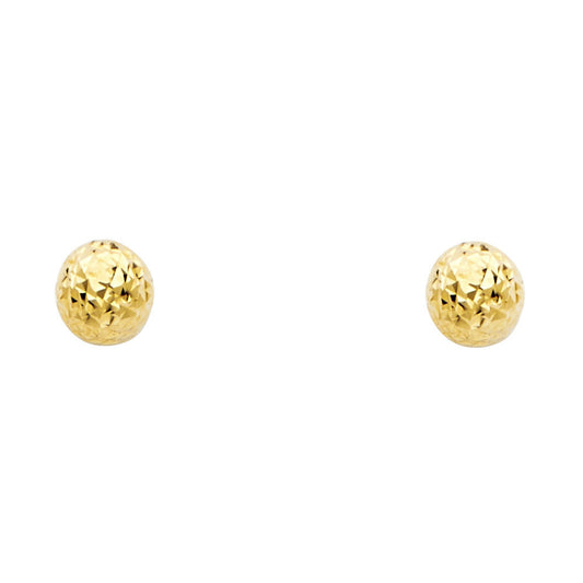 Crystal Cut Ball Earrings (6mm)