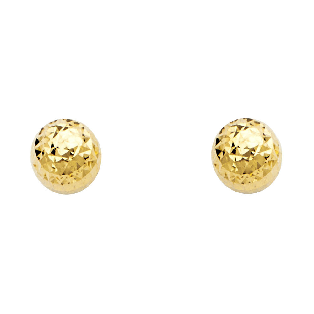 Crystal Cut Ball Earrings (8mm)