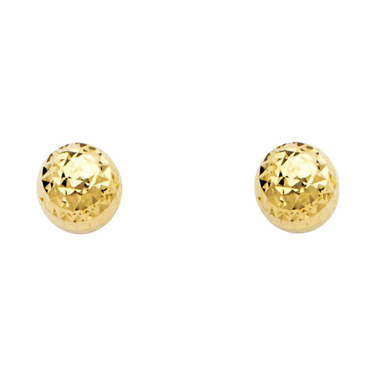 Crystal Cut Ball Earrings (8mm)