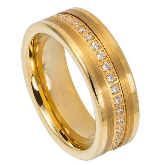 Brushed Gold Tungsten 8MM