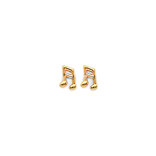 Tiny Music Notes Stud Earrings