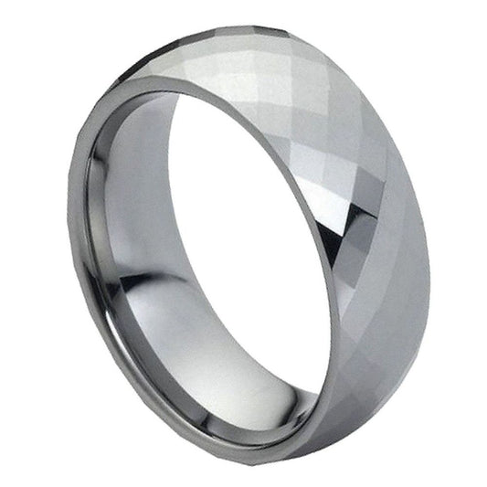 Diamond Cut Tungsten Ring 8MM