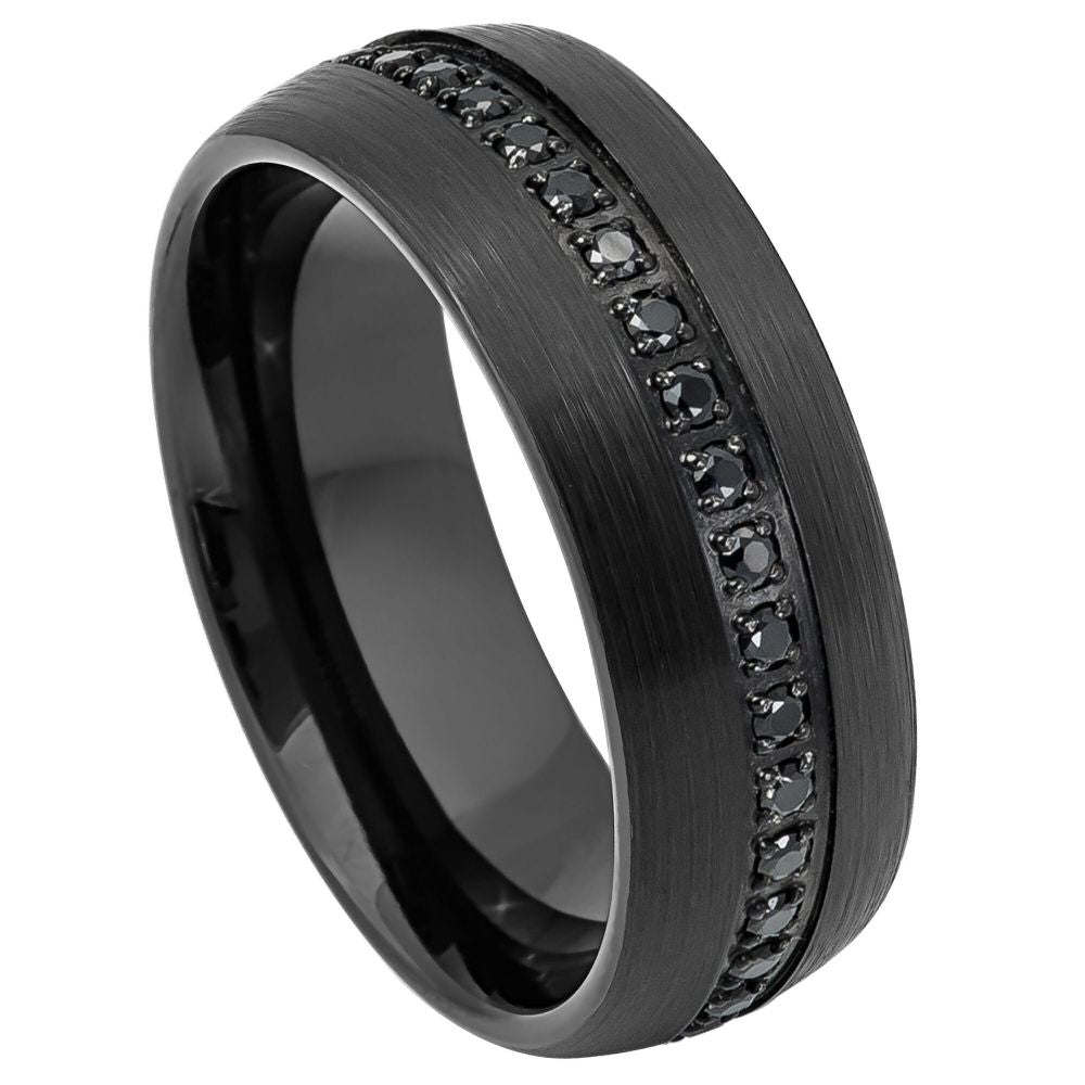 CZ Black Tungsten Ring 8MM