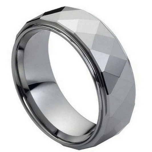 Faceted Tungsten Ring 8MM