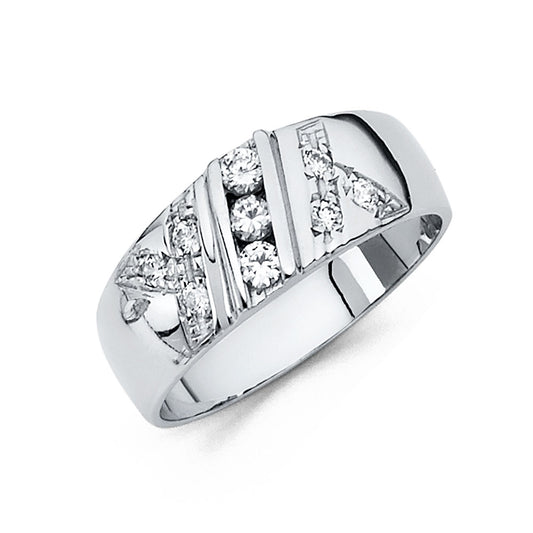 White Gold CZ Men’s Ring