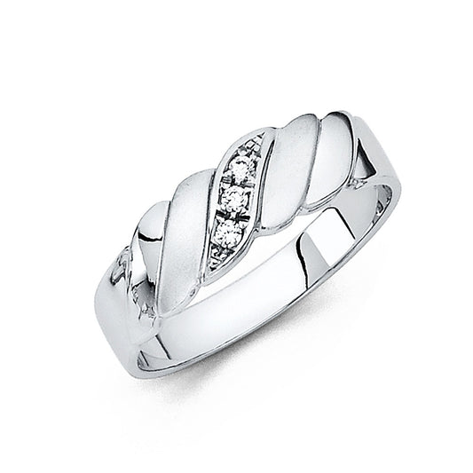 CZ White Gold Men’s Ring