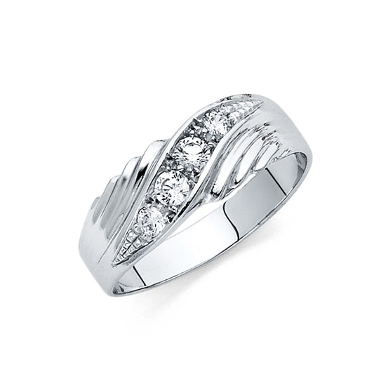 White Gold CZ Men’s Ring