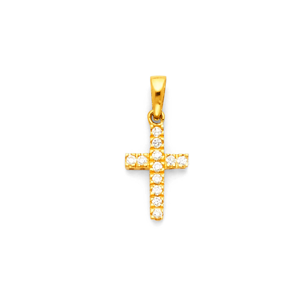 CZ Cross Charm Pendant