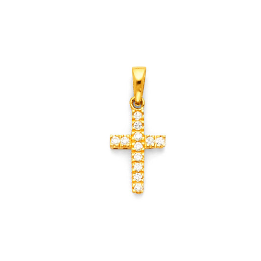 CZ Cross Charm Pendant